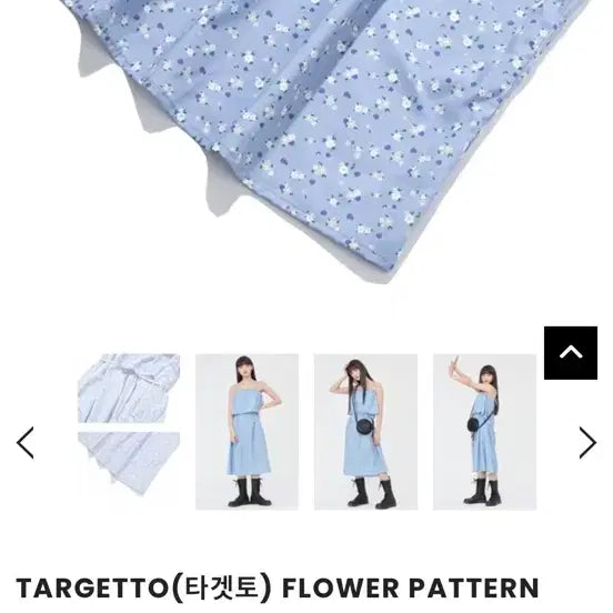 [BUNJANG] Targetto Flower Pattern Layered Dress / 타겟토 플라워패턴 원피스 새상품 (F/스카이블루)