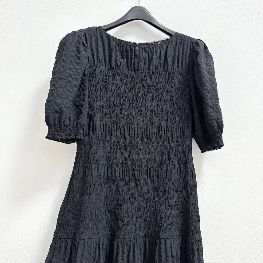 [BUNJANG] Time Smocking Black Summer Dress / 타임 스모킹 원피스