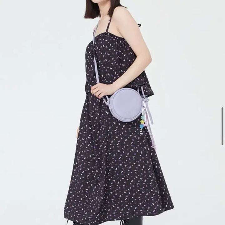 [BUNJANG] Targetto Flower Pattern Layered Dress / 타겟토 플라워패턴 레이어드 원피스 새상품 (F / 블랙)