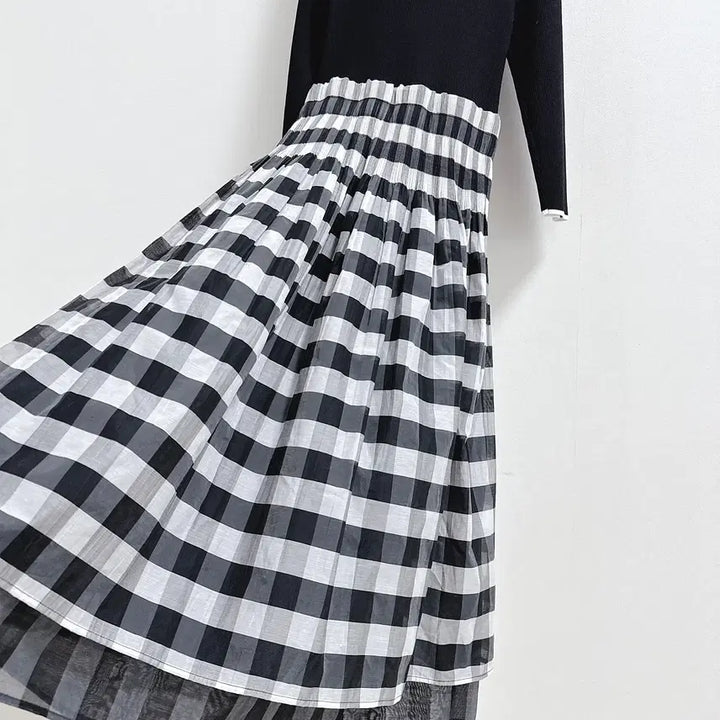 [SOLD OUT] 수입 디자인 니트블록 원피스