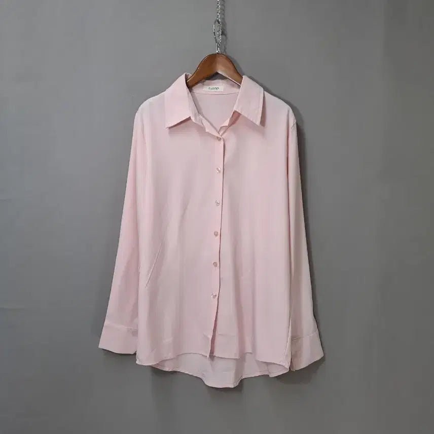 [BUNJANG] A.MOO Pink Basic Shirt Blouse / A.MOO 핑크색 기본 셔츠 블라우스