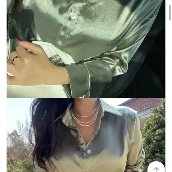 [BUNJANG] Silky Light Green Blouse / 실키 연그린 새상품