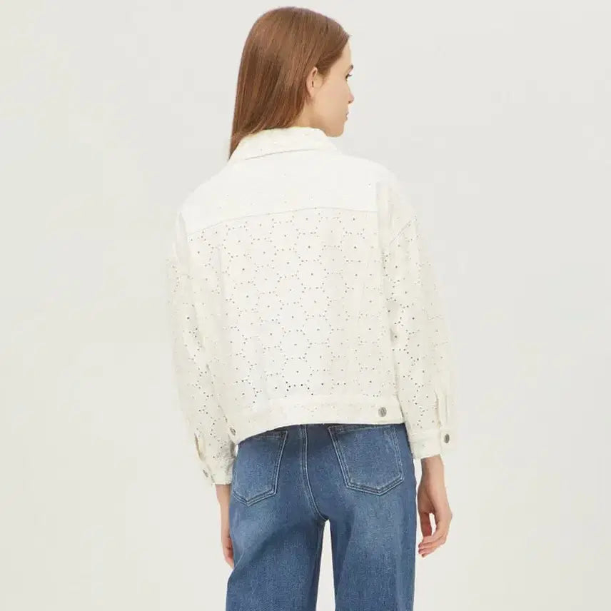 [BUNJANG] Benetton Cotton Denim Jacket / 베네통 펀칭 코튼 데님 자켓