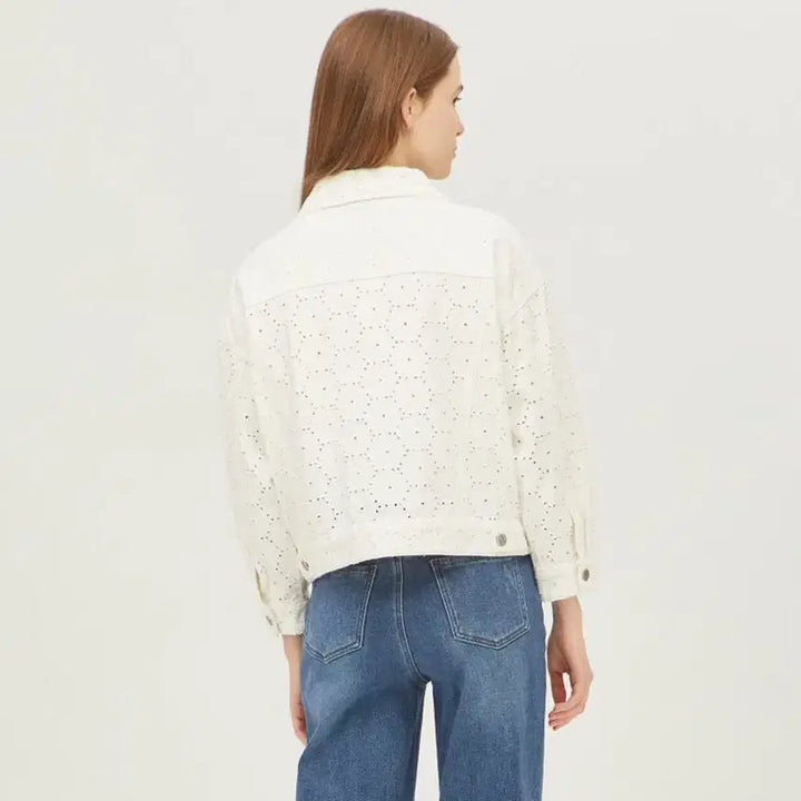 [BUNJANG] Benetton Cotton Denim Jacket / 베네통 펀칭 코튼 데님 자켓