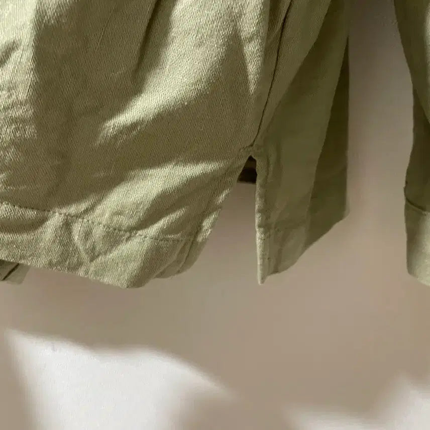 [BUNJANG] ZARA Khaki Green Linen Drawstring Jacket / 자라 카키색 드로스트링 야상 린넨점퍼