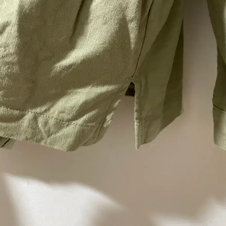 [BUNJANG] ZARA Khaki Green Linen Drawstring Jacket / 자라 카키색 드로스트링 야상 린넨점퍼