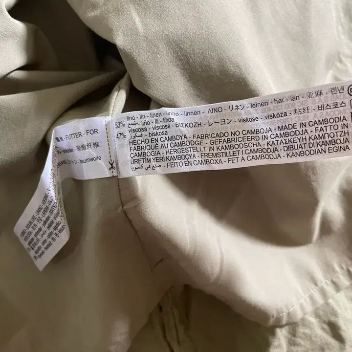 [BUNJANG] ZARA Khaki Green Linen Drawstring Jacket / 자라 카키색 드로스트링 야상 린넨점퍼
