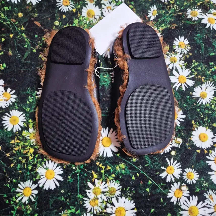 [BUNJANG] REMME Black Leather Fur Sandals / 일본 REMME 블랙 가죽 퍼 샌들 37 새상품