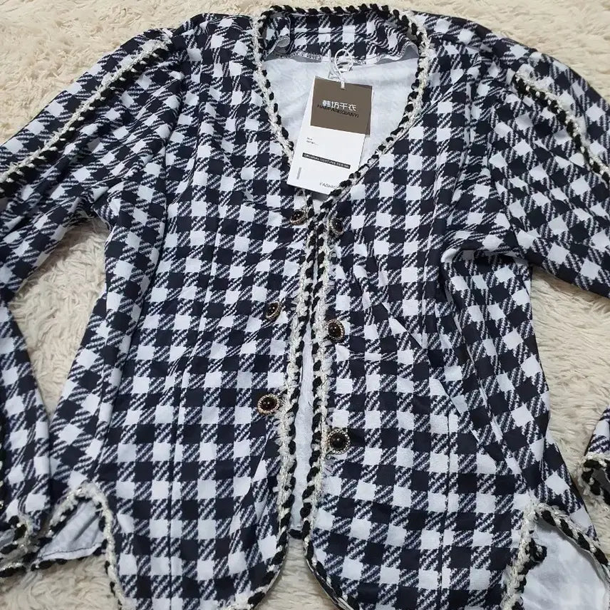 [BUNJANG] Houndstooth Tweed Jacket / 새상품/매력적인 하운드투스 패턴의 트위드 자켓이에요블랙앤화이트 색상에