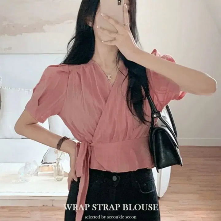 [SOLD OUT] [보관만한새상품] 청순여리 랩 블라우스 프리사이즈 정가 46,700원