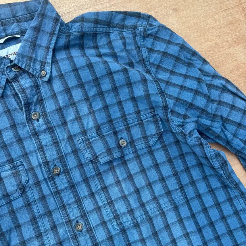 [BUNJANG] Carhartt Blue Plaid Button-Up Shirt / Carhartt Blue Plaid Button-Up Shirt 칼하트