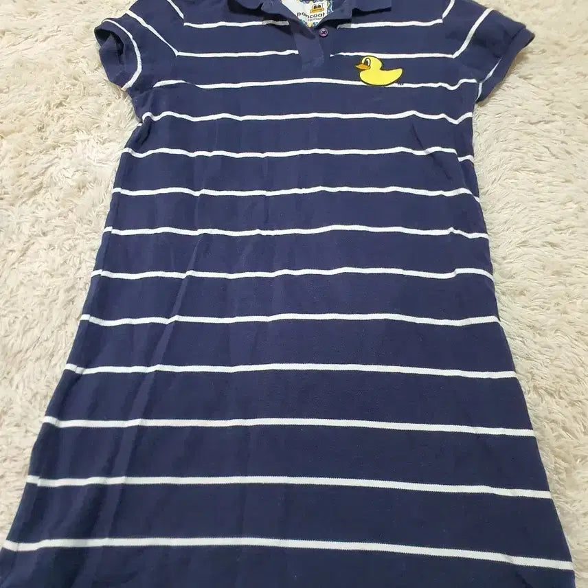 [BUNJANG] Pancoat Navy Striped Collar Dress / 팬콧 네이비 스트라이프 카라 원피스