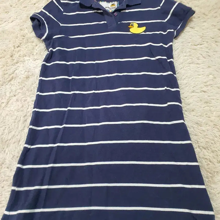 [BUNJANG] Pancoat Navy Striped Collar Dress / 팬콧 네이비 스트라이프 카라 원피스