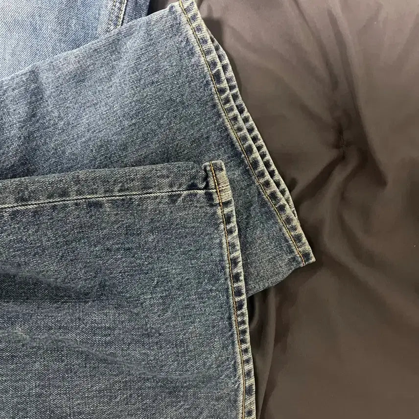 [SOLD OUT] 유스 와이드 데님long(오카야마산) mid blue 30/32