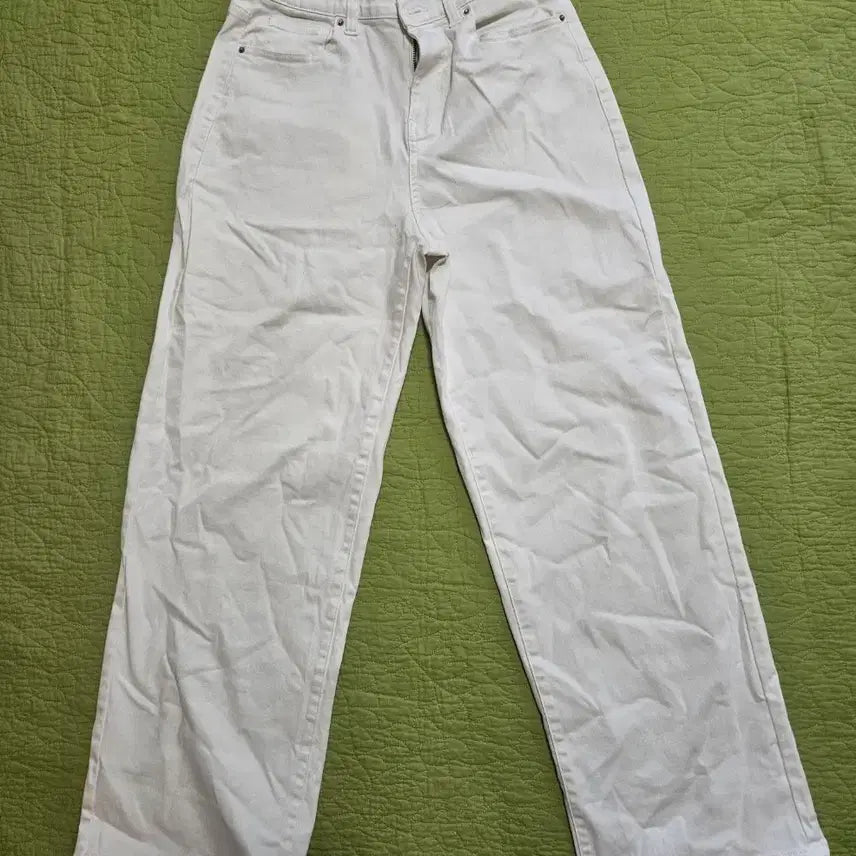 [BUNJANG] Polham Wide White Denim Bading Pants / 29-31) 폴햄 와이드 화이트 데님 밴딩 팬츠