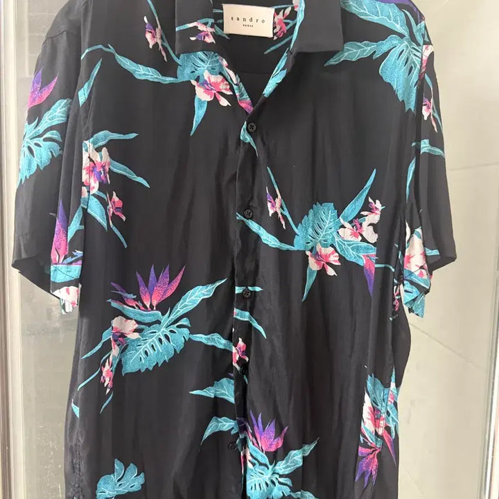 [BUNJANG] Sandro Viscose Short Sleeve Shirt / 산드로 비스코스 반팔 셔츠