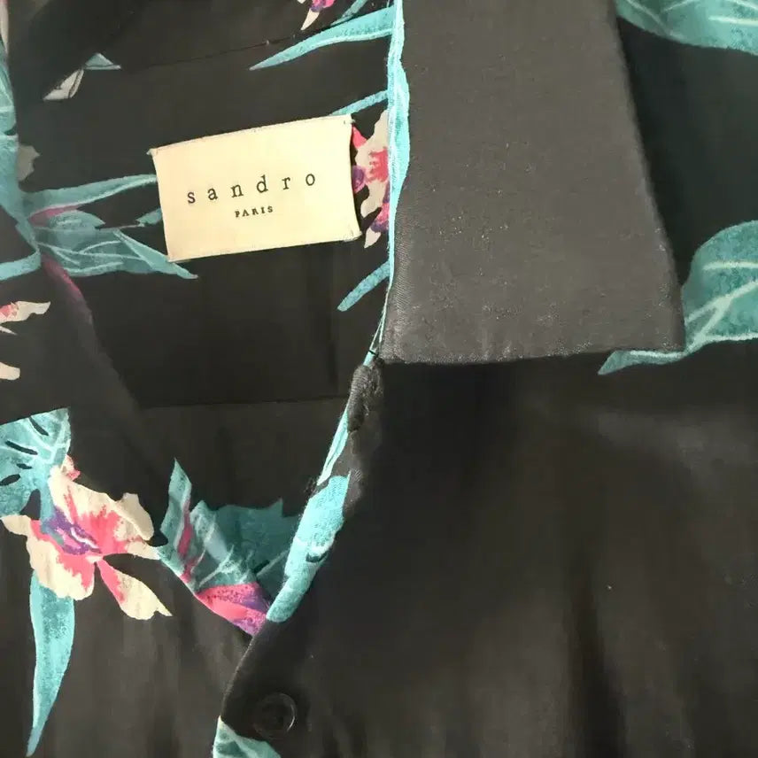 [BUNJANG] Sandro Viscose Short Sleeve Shirt / 산드로 비스코스 반팔 셔츠
