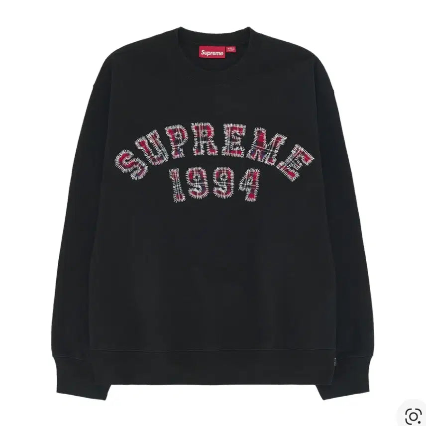 [BUNJANG] Supreme Plaid Arc Sweatshirt Black XL / (새상품) 슈프림 26 ss 플레이드 아크 맨투맨 블랙 XL
