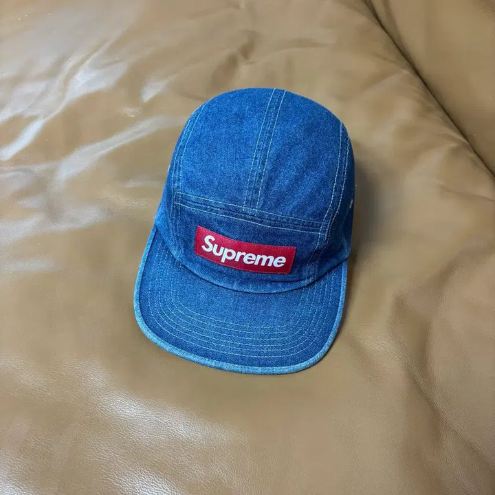 [BUNJANG] Supreme Washed Denim Box Logo Camp Cap / 슈프림 캠프캡 모자 박스로고 워시드 데님