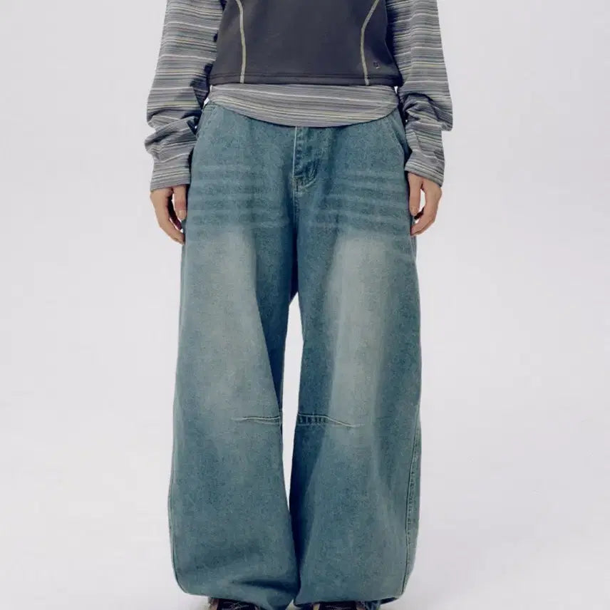 [BUNJANG] Someplace Spangle Star Washed Balloon Wide Pants / (새상품) 썸플레이스 스팽글 스타 워시드 벌룬 와이드팬츠