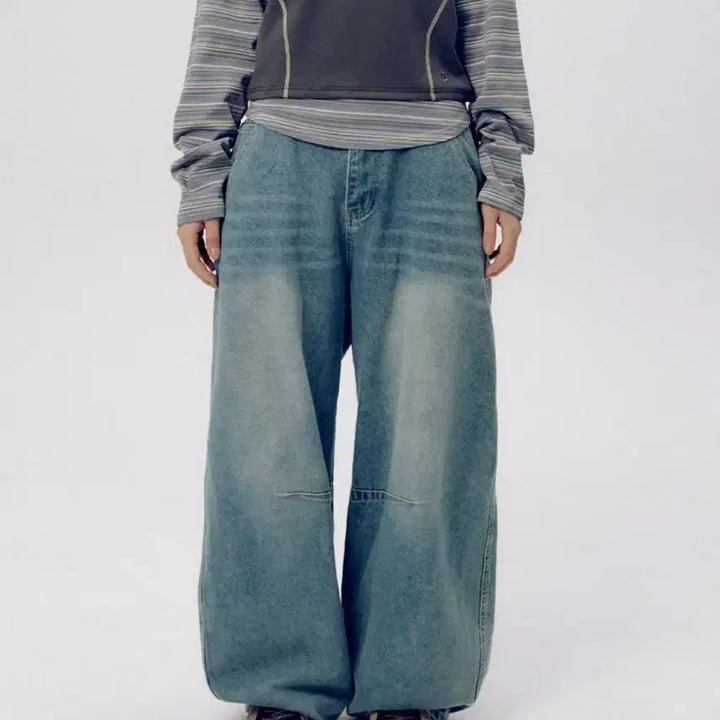 [BUNJANG] Someplace Spangle Star Washed Balloon Wide Pants / (새상품) 썸플레이스 스팽글 스타 워시드 벌룬 와이드팬츠