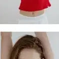 [BUNJANG] Lettersfrommoon Letters Button T-shirts (Red) / 새상품) 레터프롬문  Letters Button T-shirts (Red