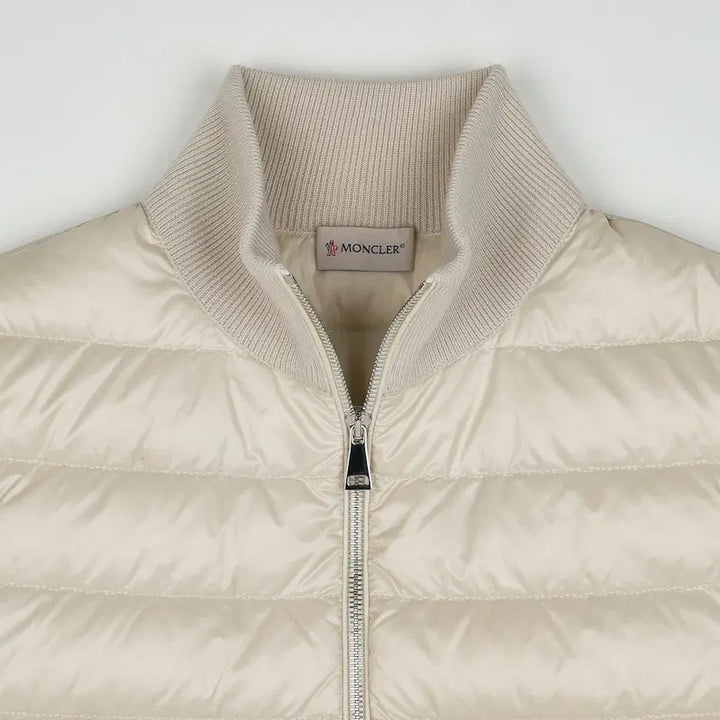 [BUNJANG] Moncler Wool Down Padded Cardigan White Ivory / (W) 몽클레르 패딩 울 가디건