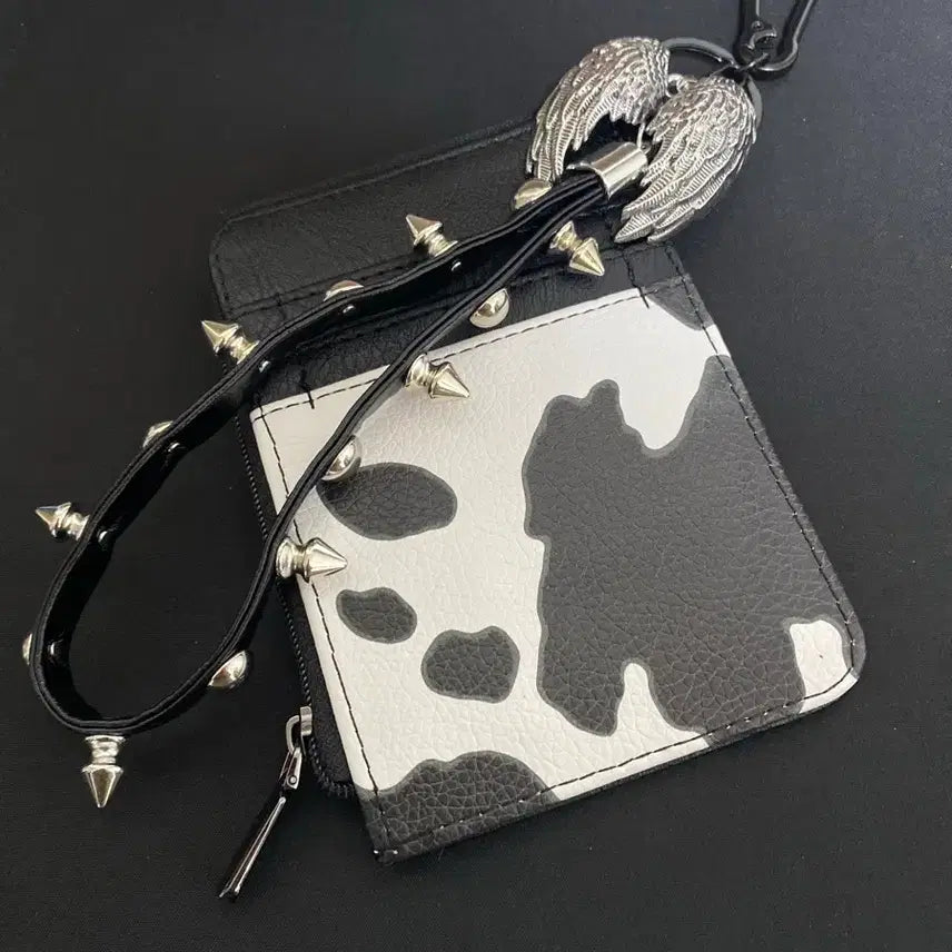 [BUNJANG] Wing Spike Strap Card Wallet Keychain / 윙 스파이크 스트랩 카드지갑 키체인