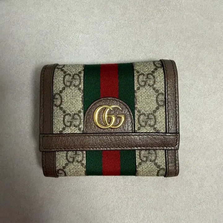 [BUNJANG] Gucci Ophidia GG Supreme Tri-fold Wallet / 구찌 오피디아 GG 수프림 3단 반지갑 523174
