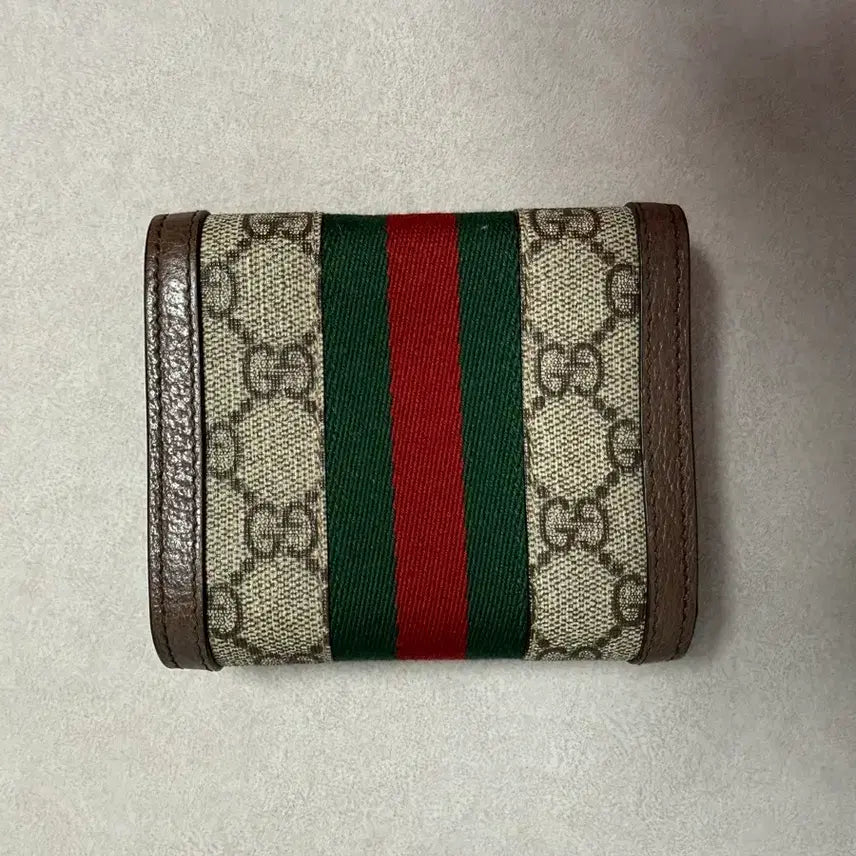 [BUNJANG] Gucci Ophidia GG Supreme Tri-fold Wallet / 구찌 오피디아 GG 수프림 3단 반지갑 523174