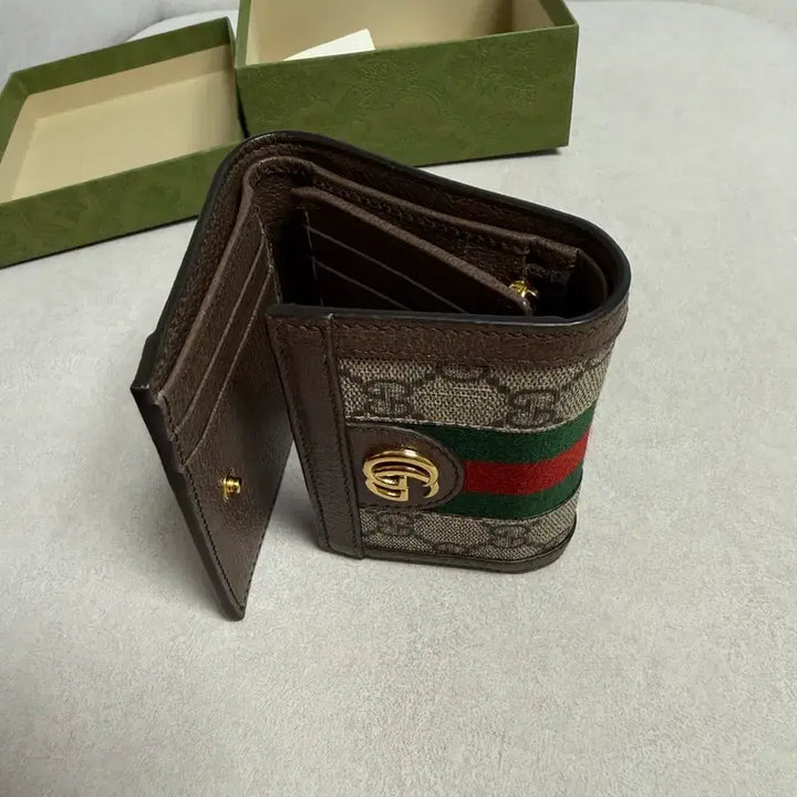 [BUNJANG] Gucci Ophidia GG Supreme Tri-fold Wallet / 구찌 오피디아 GG 수프림 3단 반지갑 523174