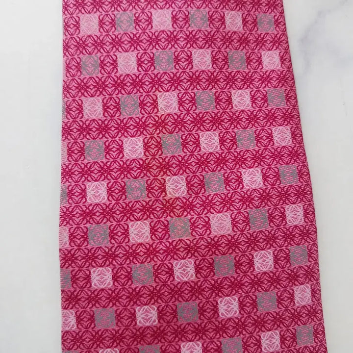 [BUNJANG] Loewe Silk Tie - Pink Pattern 9.8cm / 로에베 실크 핑크 패턴 넥타이 9.8cm A+~A등급 K2508
