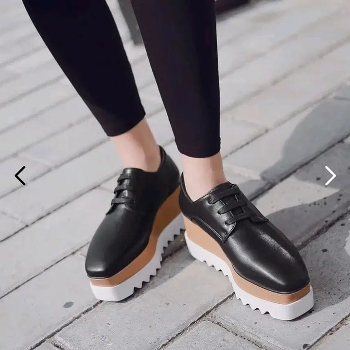 [BUNJANG] Oxford Platform Loafers - Black, Size 38 / 옥스포드 플랫폼 통굽 로퍼 - 블랙,38사이즈