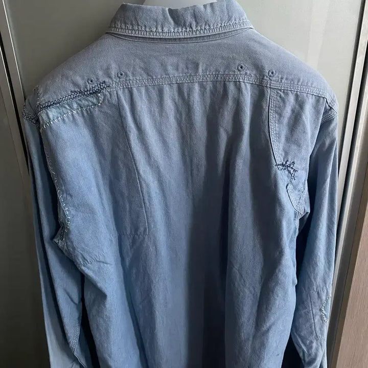 [BUNJANG] Kapital Chambray Damaged Work Shirt / Kapital 캐피탈 샴브레이 데미지드 워크 셔츠