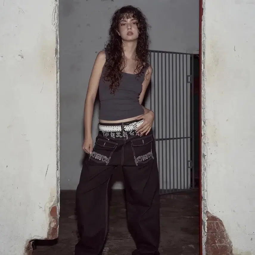 [BUNJANG] Please No Follow Devil Stitch Pants M / 플리즈노팔로우 데빌 스티치 팬츠 M