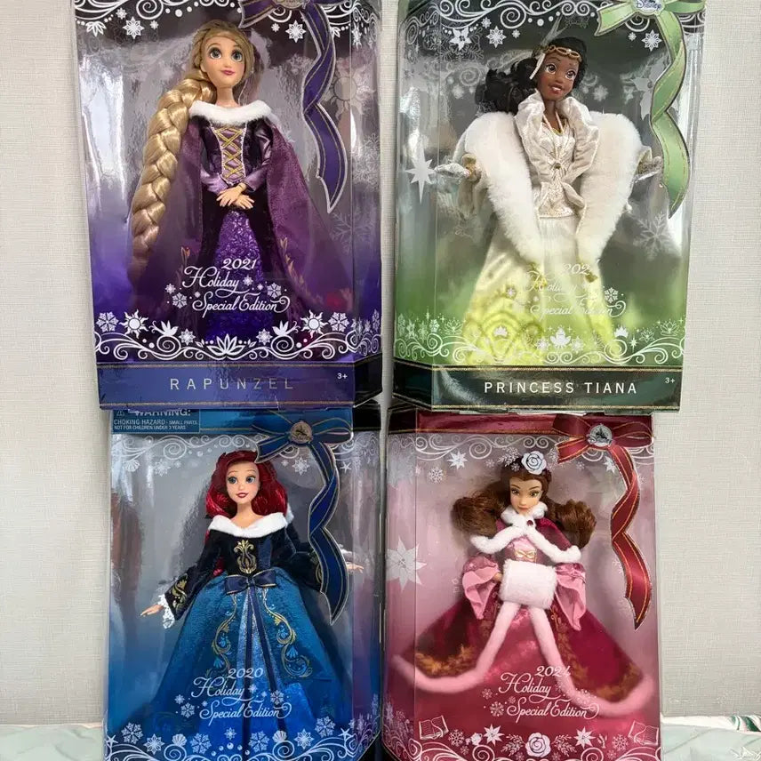 [BUNJANG] Disney Authentic Holiday Princess Doll Set Bundle / 디즈니 정품 홀리데이 프린세스 인형 4종 일괄