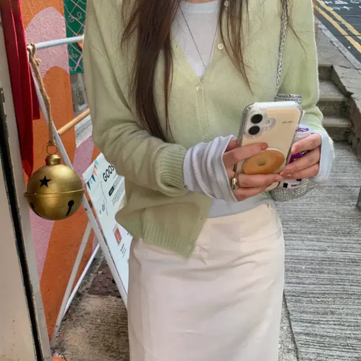 [BUNJANG] Minuet Rien Pastel Apple Mint Cardigan / (오늘만할인/새상품)미뉴에트 리엔 파스텔 가디건 애플민트