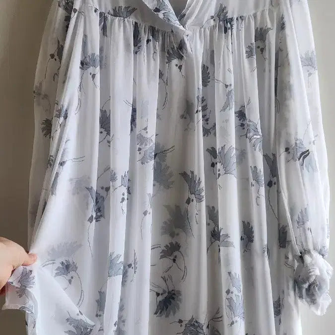 [BUNJANG] Lanvin Floral Pattern Chiffon Blouse / 랑방 플라워 패턴 쉬폰 블라우스