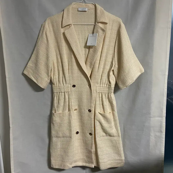 [BUNJANG] SANDRO Tweed Gold Button Dress / 새상품 SANDRO 산드로 트위드 금장 원피스 (38)