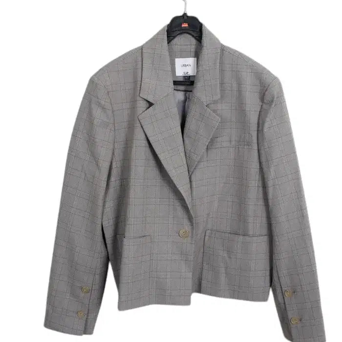 [BUNJANG] Urban LAP Check One-Button Blazer / 여성S / 어반 LAP 체크 원버튼 정장자켓GR 11-28