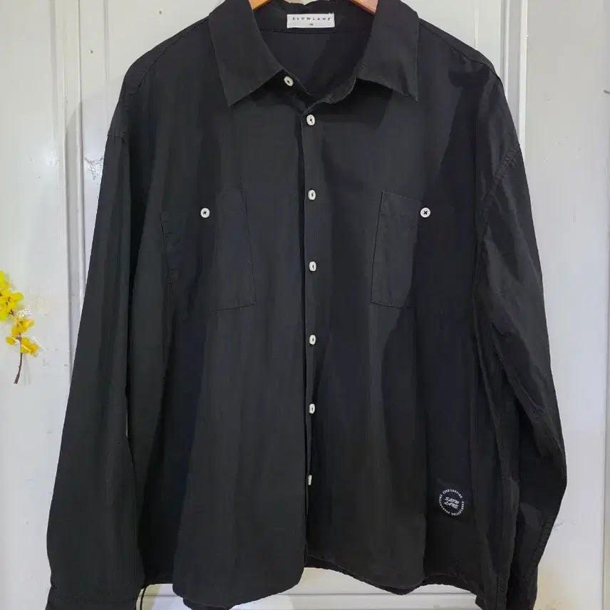 [BUNJANG] Black Cotton Oversized Shirt Jacket / 봄 요즘유행하는 고급스러운 남방셔츠 면  자켓  가슴단면66