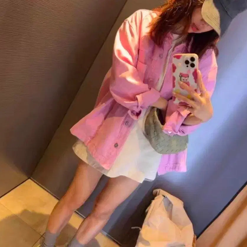[BUNJANG] ZARA Pink Denim Jacket / 2026  자라  ZARA핑크 데님 자켓