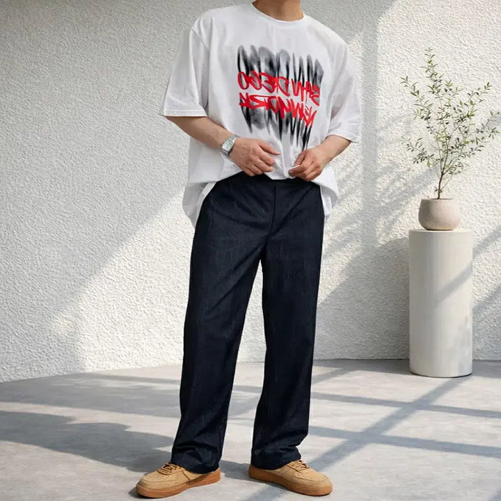 [BUNJANG] FitFlip Ice Denim Straight Bending Pants / 남자 아이스 데님지 스트레이트 밴딩 팬츠 2컬러