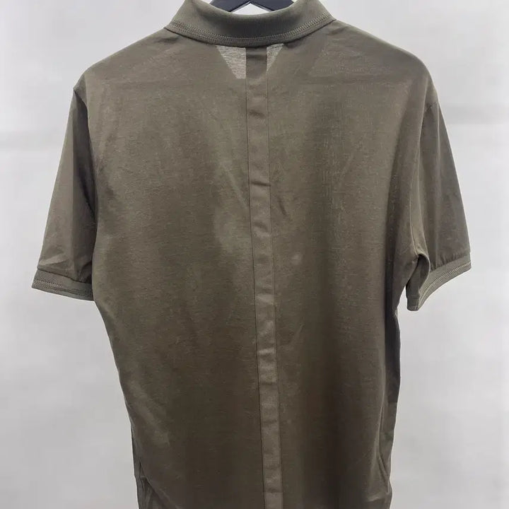 [BUNJANG] System Homme Striped Collar Patch Short Sleeve T-Shirt / 요꼬에리 와펜장식 반팔 티