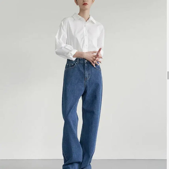 [BUNJANG] Blubric Wide Denim Dark Blue / (새상품)블루브릭 와이드데님 다크블루 라룸 어텀