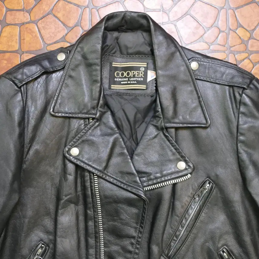[BUNJANG] COOPER Double Riders Leather Jacket / [L] Made in U.S.A 쿠퍼 COOPER 더블 라이더 자켓