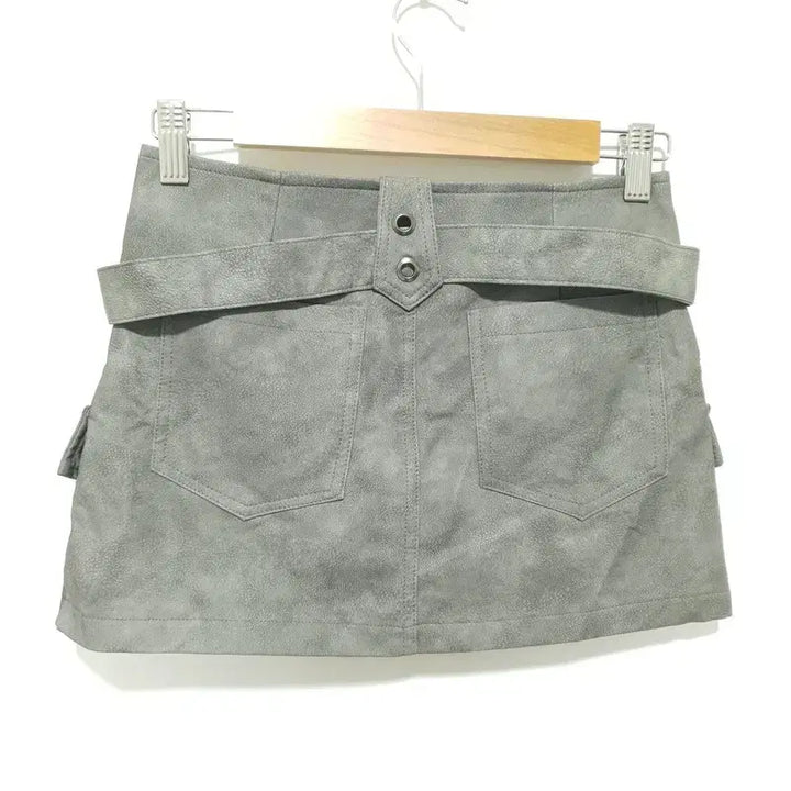 [BUNJANG] Belted Leather Cargo Skirt S / 벨티드 레더 카고 스커트 S_S1694