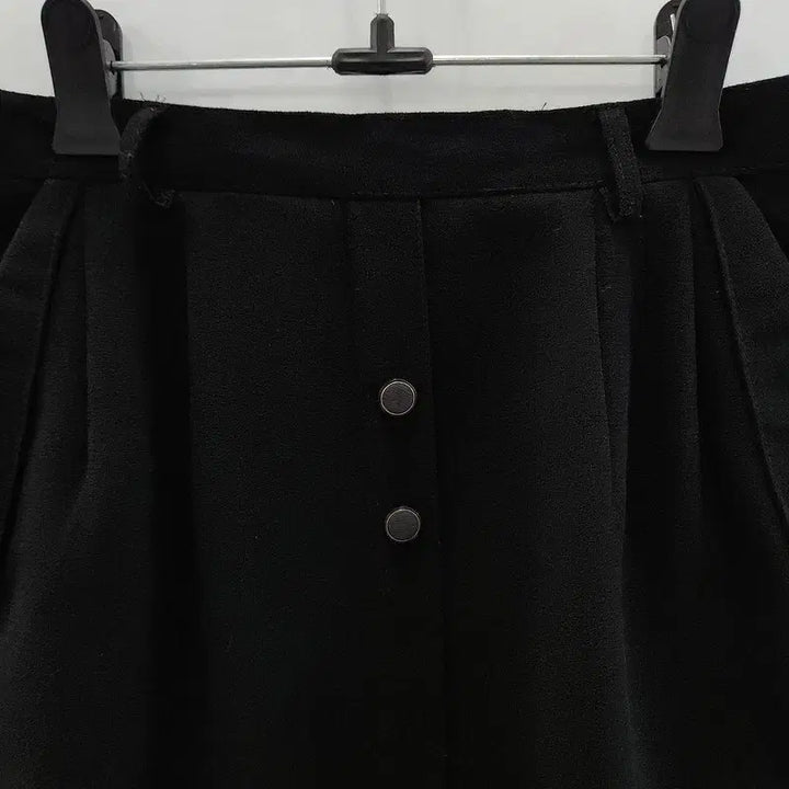 [BUNJANG] Vintage Multi-Snap Black Skirt - L / 빈티지 멀티스냅 블랙 스커트 L MADE IN JAPAN