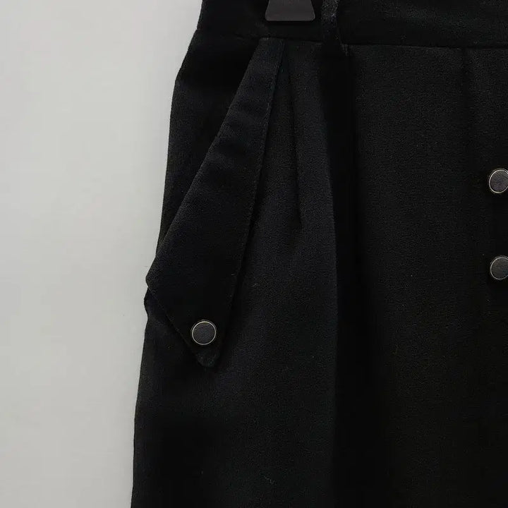[BUNJANG] Vintage Multi-Snap Black Skirt - L / 빈티지 멀티스냅 블랙 스커트 L MADE IN JAPAN