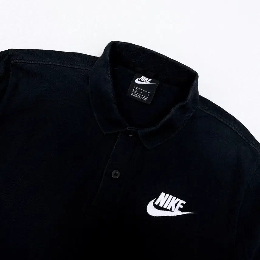 [SOLD OUT] [100] 나이키 블랙 코튼 카라티